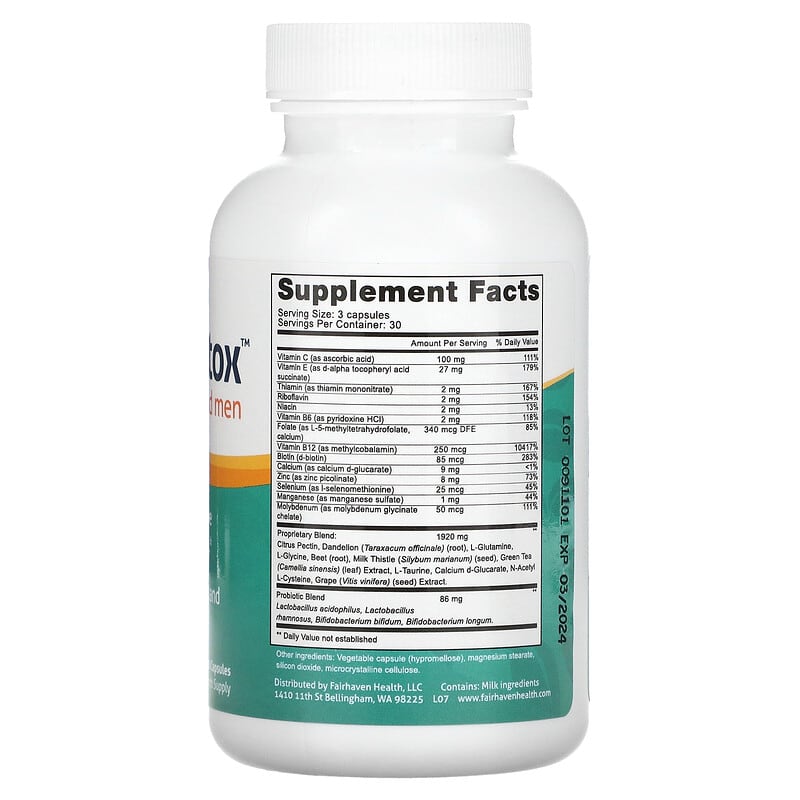 Fairhaven Health, FertileDetox for Women & Men, 90 Capsules 895749000813