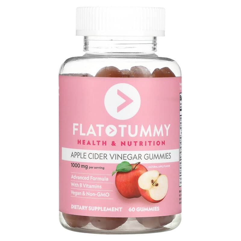 Flat Tummy Apple Cider Vinegar Gummies Natural Apple 1,000 mg 60 Gummies 811909032784