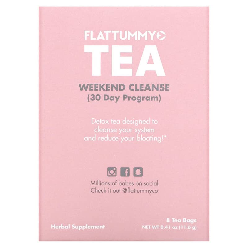 Flat Tummy Weekend Cleanse 30 Day Program 8 Tea Bags 0.05 oz (1.45 g) Each 855119006531