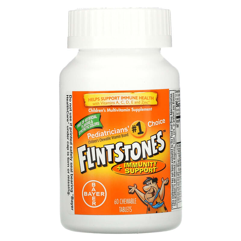 Flintstones, Children's Multivitamin Supplement + Immunity Support, Fruit, 60 Chewable Tablets 16500086192