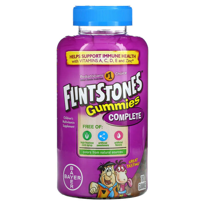Flintstones Complete Children's Multivitamin with Vitamin A C D E and Zinc 180 Gummies 16500554356