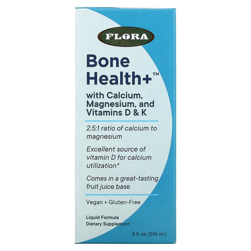 Flora Bone Health+ with Calcium Magnesium and Vitamins D & K Liquid 8 fl oz (236 ml) 61998647509