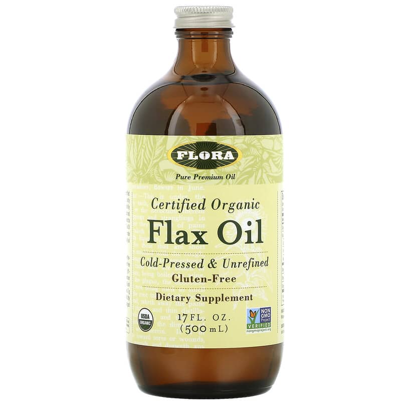 Flora Certified Organic Flax Oil 17 fl oz (500 ml) 61998679029