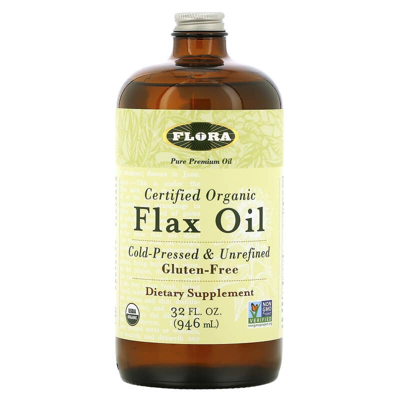 Flora Certified Organic Flax Oil 32 fl oz (946 ml) 61998678985