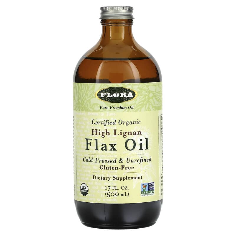Flora Certified Organic High Lignan Flax Oil 17 fl oz (500 ml) 61998678961