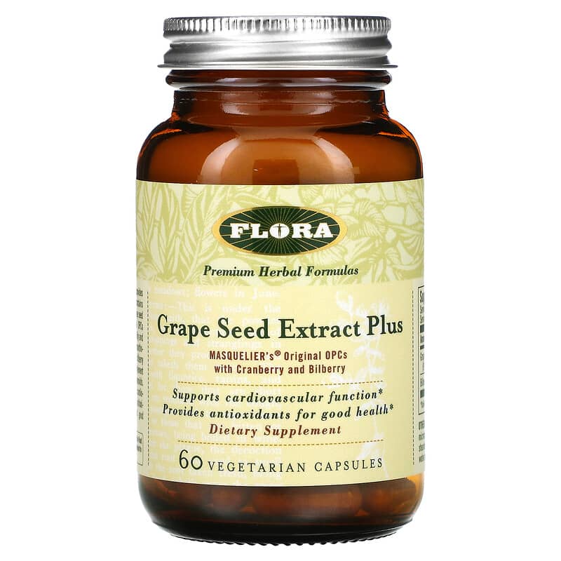 Flora Grape Seed Extract Plus 60 Vegetarian Capsules 61998613443