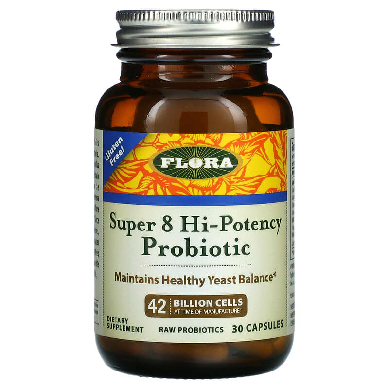 Flora Super 8 Hi-Potency Probiotic 42 Billion Cells 30 Capsules 61998619582