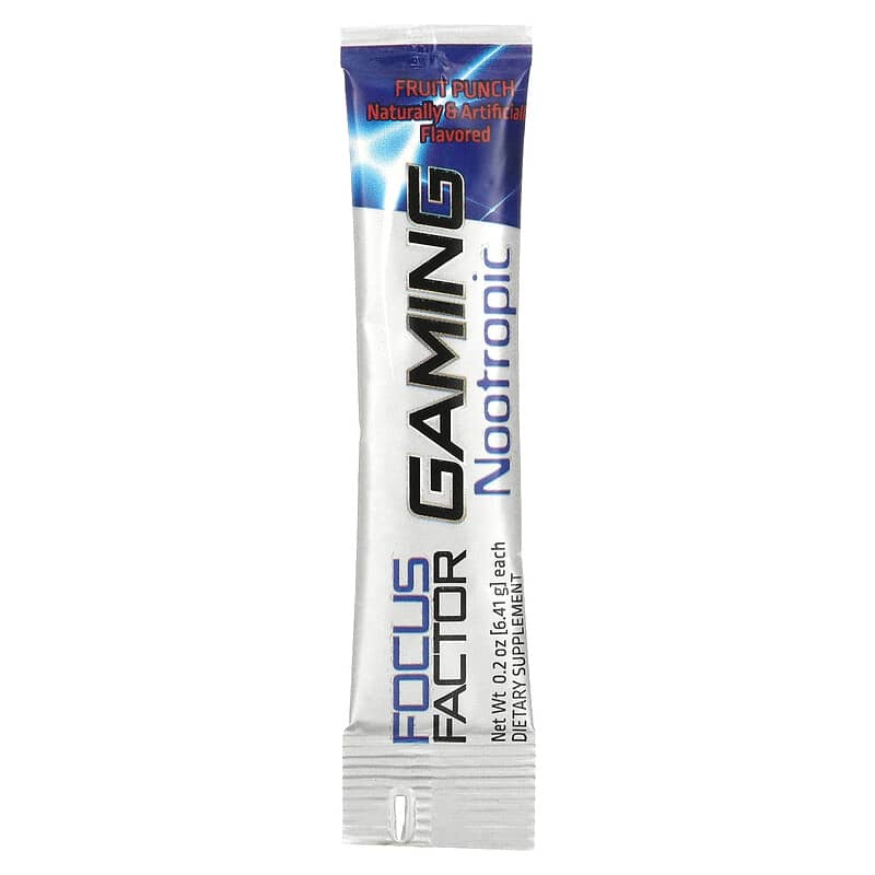 Focus Factor, Gaming Nootropic, Fruit Punch, 14 Drink Mix Packets, 0.2 oz (6.41 g) Each 811909033682
