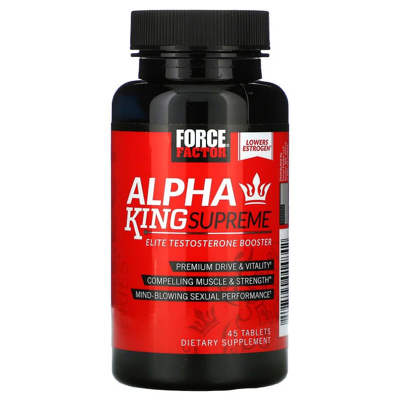 Force Factor, Alpha King Supreme, Elite Testosterone Booster, 45 Tablets 818594014842