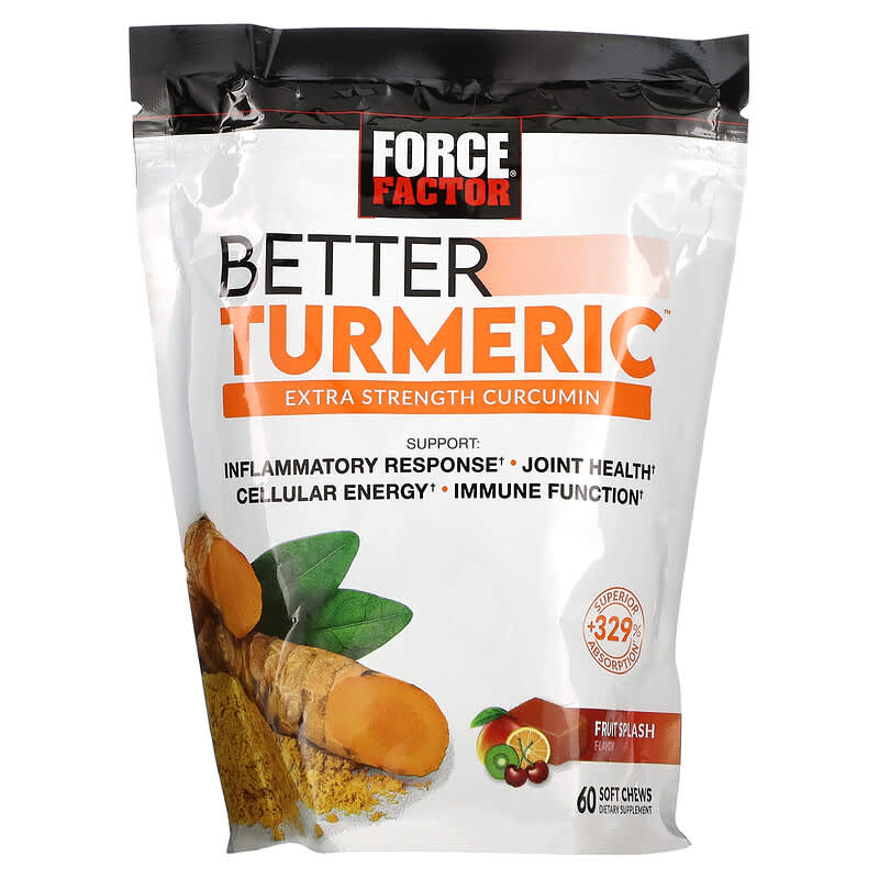Force Factor Better Turmeric Extra Strength Curcumin Fruit Splash 60 Soft Chews 818594017362