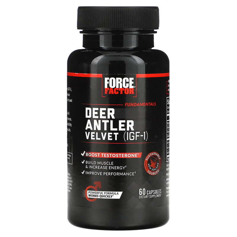 Force Factor, Deer Antler Velvet (IGF-1), 60 Capsules 818594016839