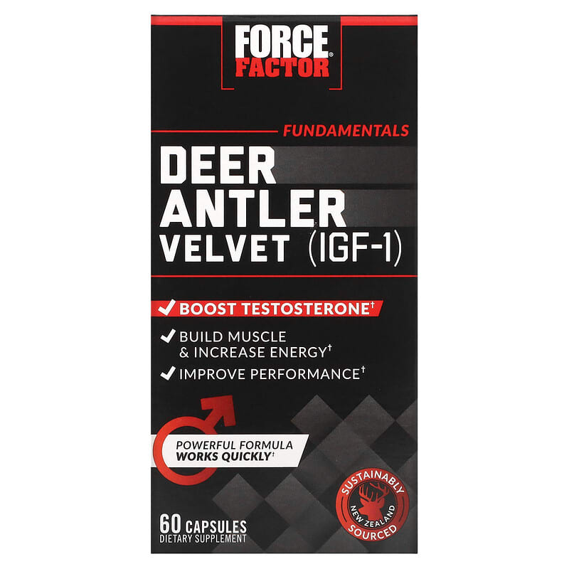 Force Factor Deer Antler Velvet (IGF-1) 60 Capsules 818594016839