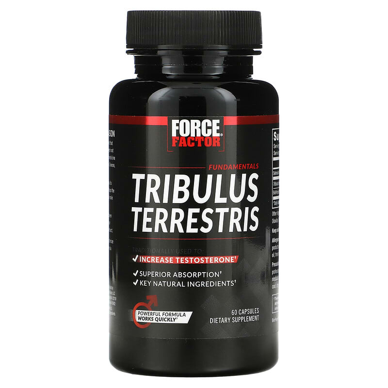Force Factor, Force Factor, Tribulus Terrestris, Testosterone Booster, 500 mg, 60 Capsules 818594014910