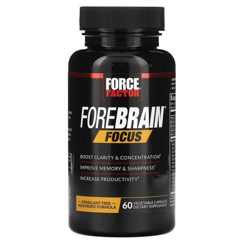 Force Factor, Forebrain Focus, 60 Vegetable Capsules 818594018628