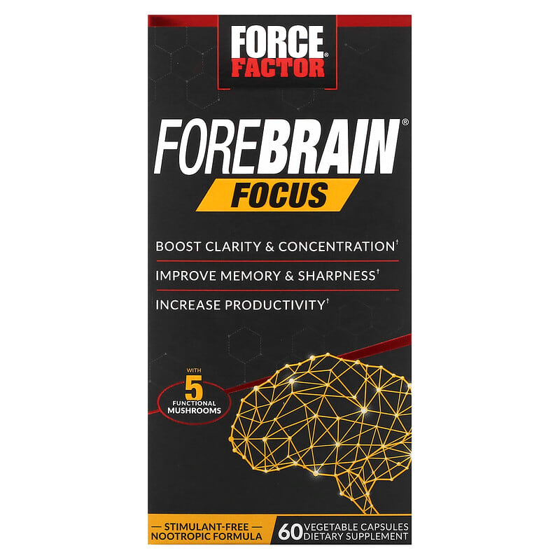 Force Factor Forebrain Focus 60 Vegetable Capsules 818594018628