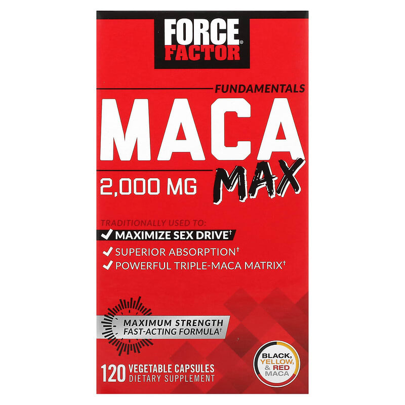Force Factor Fundamentals Maca Max 500 mg 120 Vegetable Capsules 818594018451