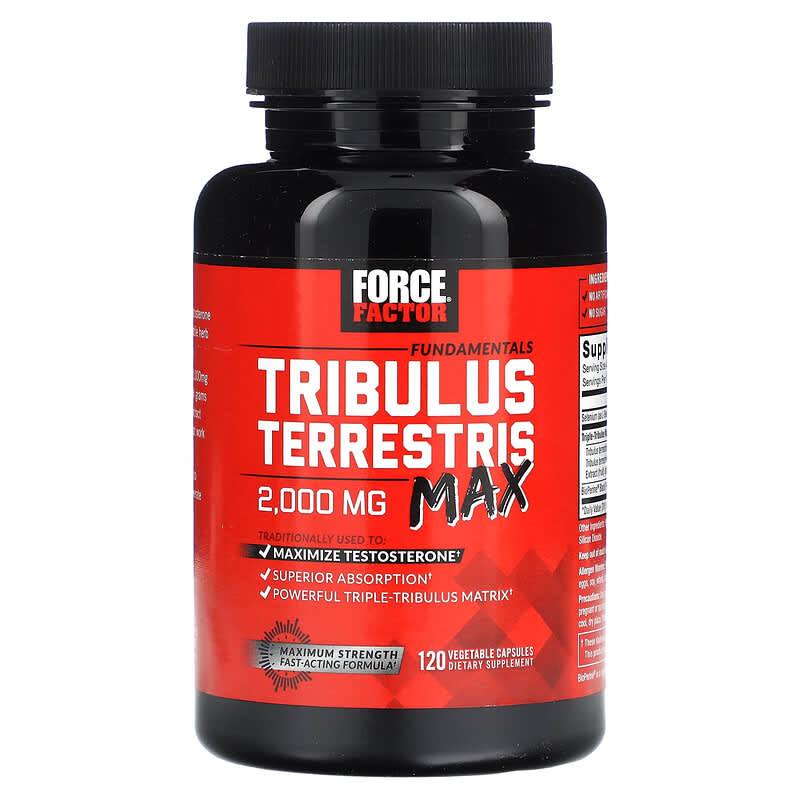Force Factor, Fundamentals, Tribulus Terrestris Max, 500 mg, 120 Vegetable Capsules 818594018468