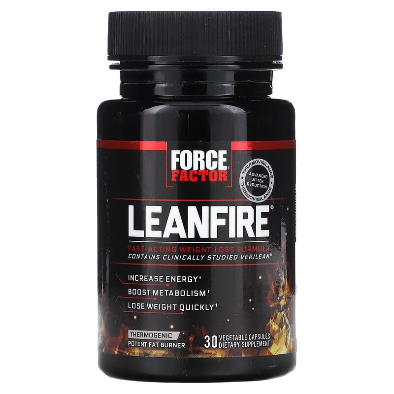 Force Factor, LeanFire, Fast-Acting Weight Loss Formula, 30 Vegetable Capsules 818594016976