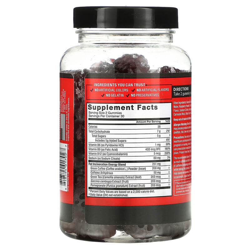 Force Factor, Leanfire Thermo Fat Burner Gummies, Berry Blast, 60 Gummies 818594017027