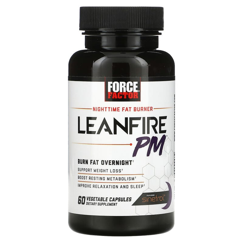 Force Factor, Nighttime Fat Burner, Leanfire PM, 60 Vegetable Capsules 818594015405
