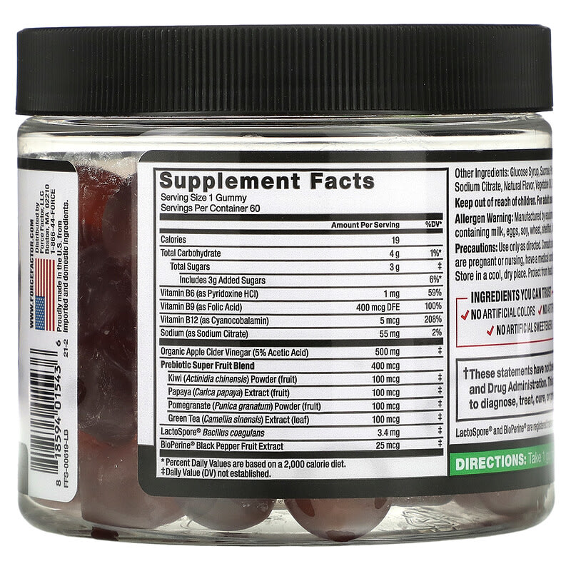 Force Factor, ProbioSlim Apple Cider Vinegar Gummies, 60 Gummies 818594015436