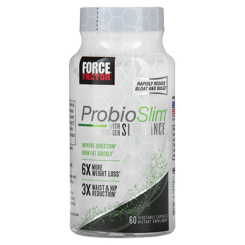 Force Factor ProbioSlim with Next-Gen Slimvance 60 Vegetable Capsules 818594014835