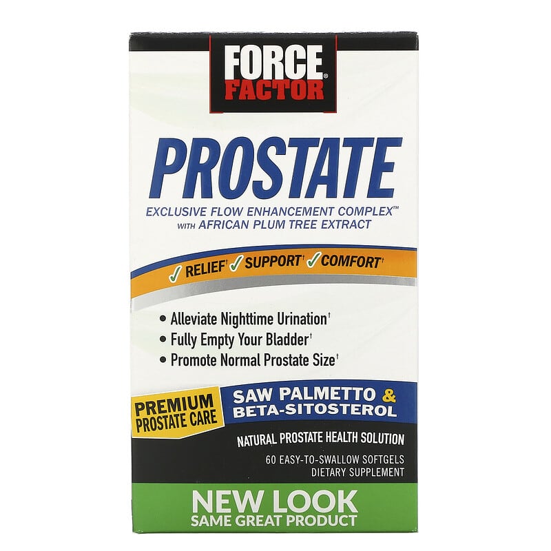 Force Factor Prostate Natural Prostate Health Solution 60 Easy-To-Swallow Softgels 818594012411