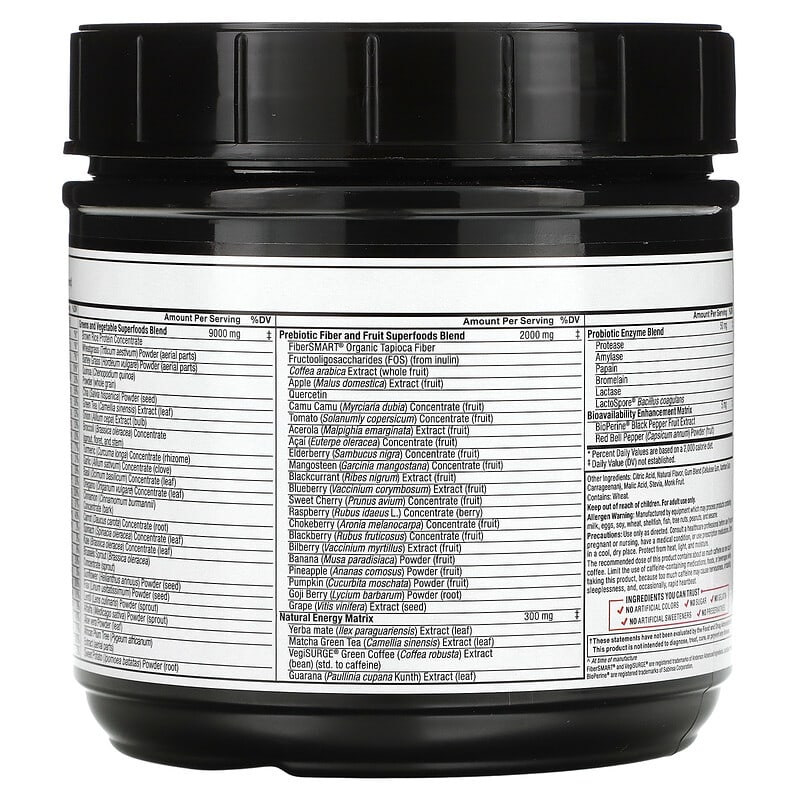 Force Factor, Smarter Greens, Superfoods + Energy Powder, Lemon-Lime, 15.4 oz (436 g) 818594017102