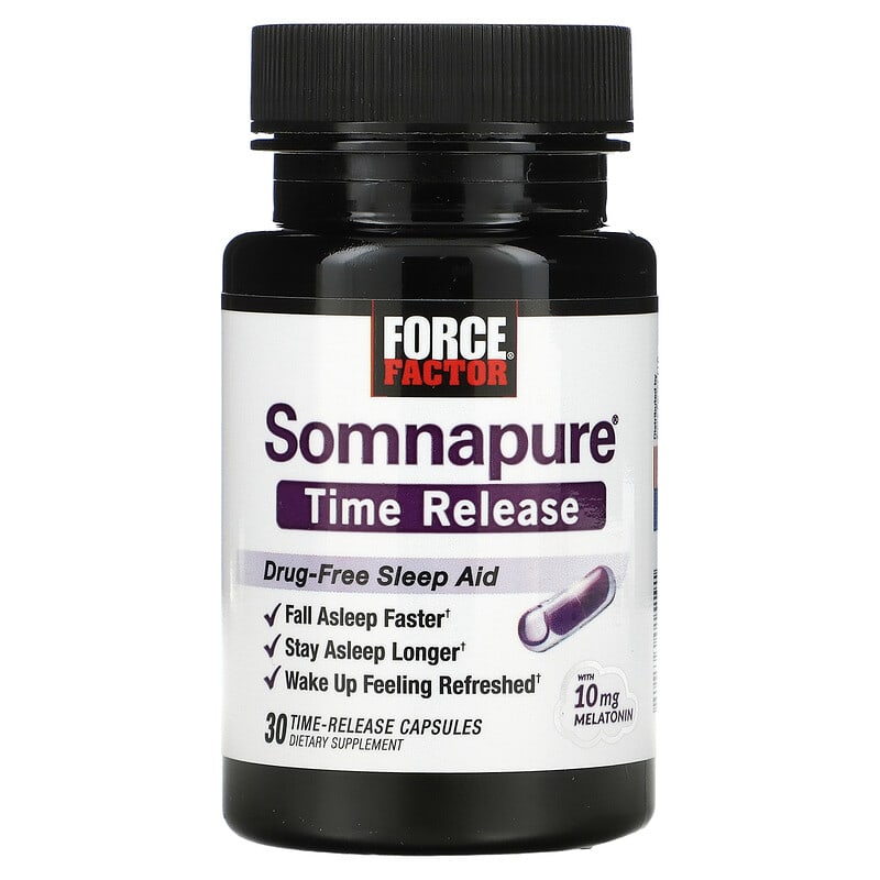 Force Factor, Somnapure Time Release Melatonin, 10 mg, 30 Time-Release Capsules 818594015191