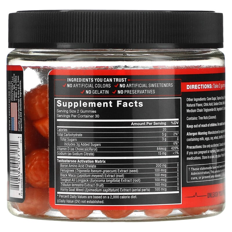 Force Factor, Test X180, Berry Punch, 60 Gummies 818594017171