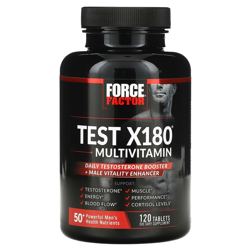 Force Factor, Test X180 Multivitamin + Testosterone Booster, 120 Tablets 818594016860