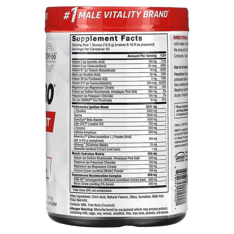 Force Factor, Test X180 Pre-Workout, Fruit Punch, 14.7 oz (417 g) 818594019021