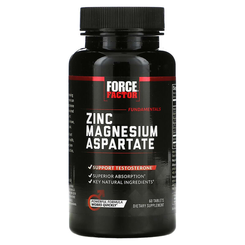 Force Factor, Zinc Magnesium Aspartate, 60 Tablets 818594015283