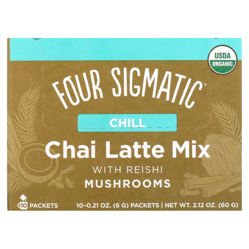 Four Sigmatic Chai Latte Mix with Reishi Mushrooms 10 Packets 0.21 oz (6 g) Each 816897020829