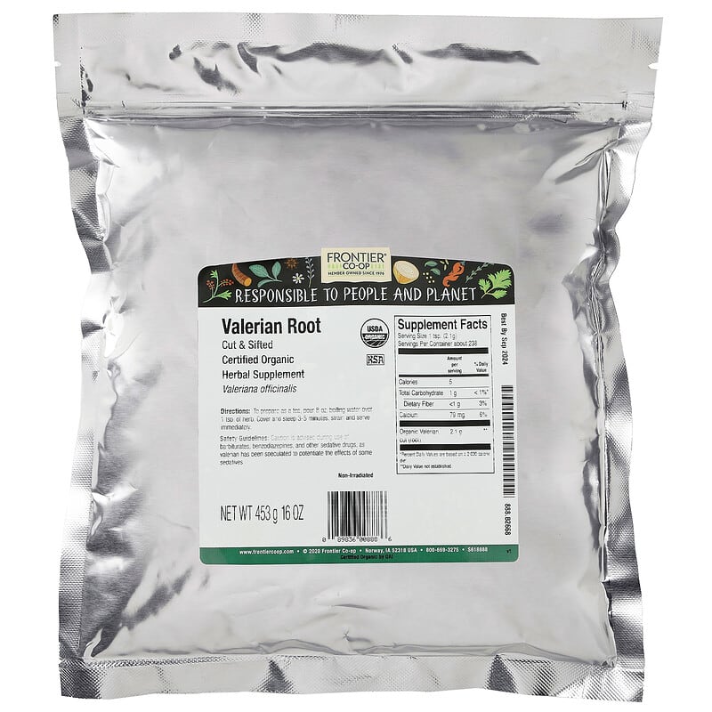 Frontier Co-Op, Organic Cut & Sifted Valerian Root, 16 oz (453 g) 89836008886