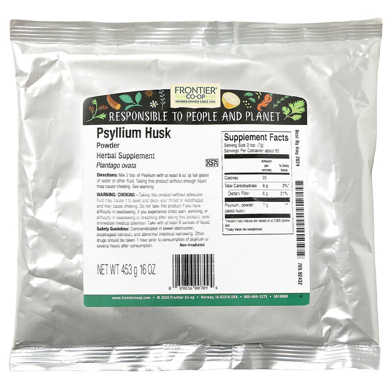 Frontier Co-Op, Psyllium Husk Powder, 16 oz (453 g) 89836007094
