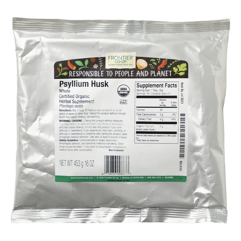 Frontier Co-Op, Whole Psyllium Husk, 16 oz (453 g) 89836008633