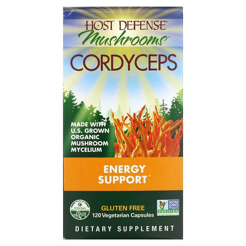 Fungi Perfecti Host Defense Cordyceps Energy Support 120 Vegetarian Capsules 633422031033