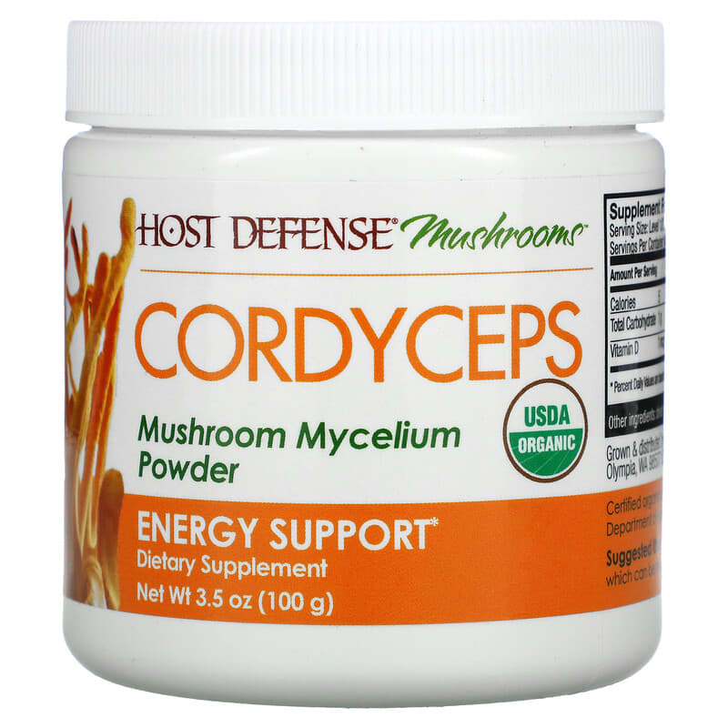 Fungi Perfecti Host Defense Cordyceps Mushroom Mycelium Powder Energy Support 3.5 oz (100 g) 633422300153