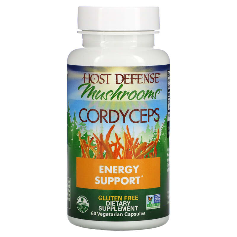 Fungi Perfecti Host Defense, Host Defense Mushrooms, Cordyceps, Energy Support, 60 Vegetarian Capsules 633422031026