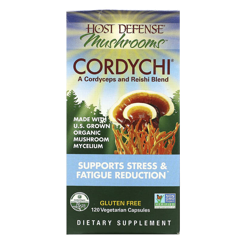 Fungi Perfecti Host Defense Host Defense Mushrooms Cordychi Supports Stress & Fatigue Reduction 120 Vegetarian Capsules 633422037431