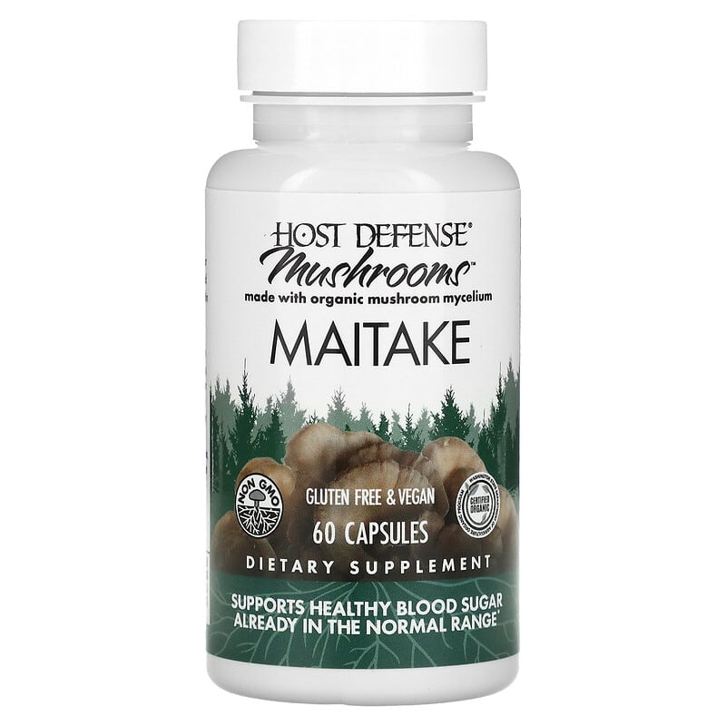 Fungi Perfecti Host Defense, Host Defense Mushrooms, Maitake, 60 Capsules 633422031521