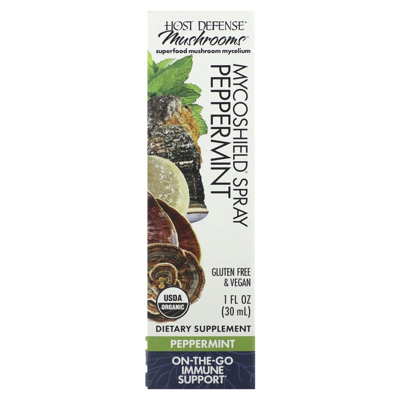 Fungi Perfecti Host Defense Host Defense Mushrooms Mycoshield Spray Peppermint 1 fl oz (30 ml) 633422057712