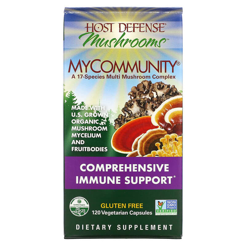 Fungi Perfecti Host Defense MyCommunity A 17 Species Multi Mushroom Complex 120 Vegetarian Capsules 633422038131