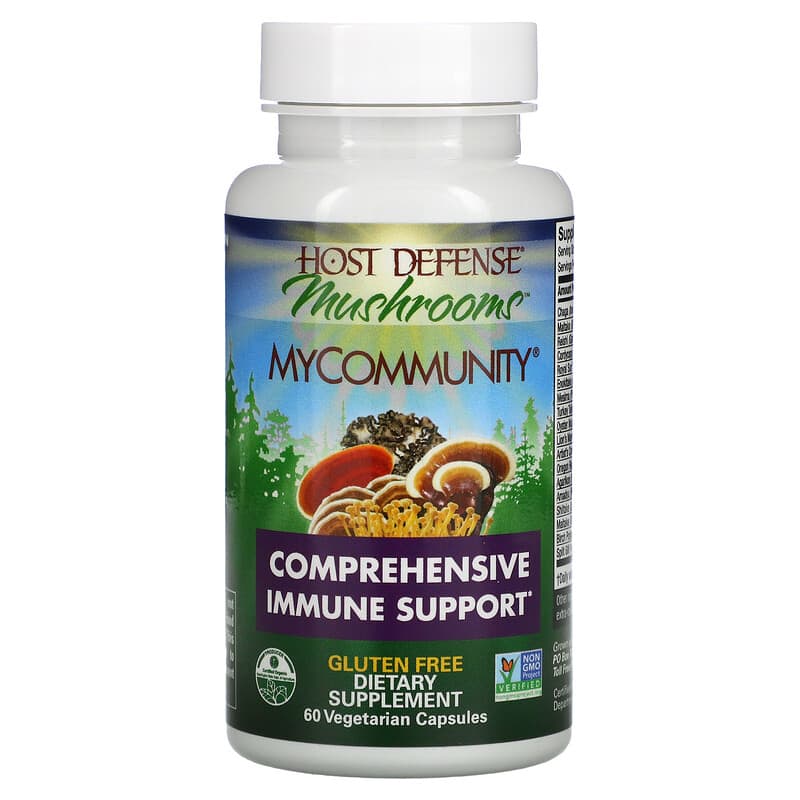 Fungi Perfecti Host Defense, MyCommunity, A 17 Species Multi Mushroom Complex, 60 Vegetarian Capsules 633422038124