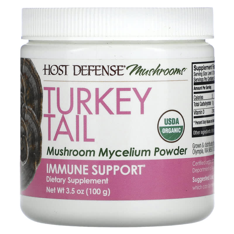 Fungi Perfecti Host Defense Turkey Tail Mushroom Mycelium Powder Immune Support 3.5 oz (100 g) 633422477718