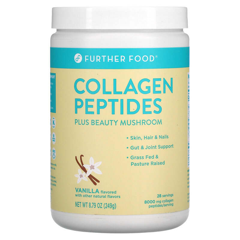 Further Food Collagen Peptides Plus Beauty Mushroom Vanilla 8.79 oz (249 g) 850006249060