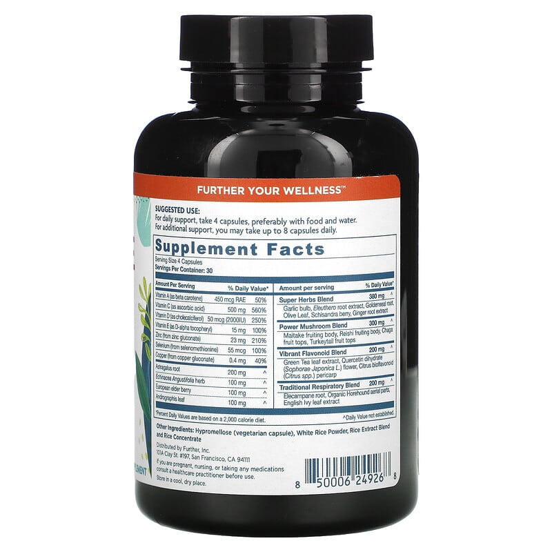 Further Food, Ultimate Immune Support, 120 Capsules 850006249268