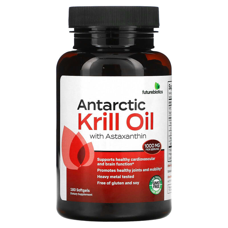 FutureBiotics Antarctic Krill Oil with Astaxanthin 500 mg 180 Softgels 49479500604
