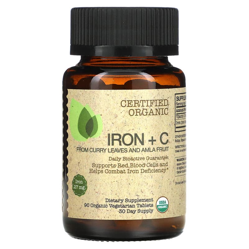 FutureBiotics, Certified Organic Iron + C, 90 Organic Vegetarian Tablets 49479035212